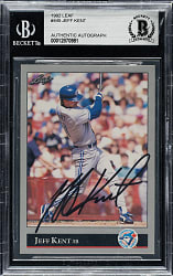 Signed 1992 Leaf #445 Jeff Kent Rookie - Beckett