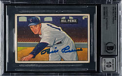 Signed 1951 Bowman #196 Bill Pierce Beckett GEM MINT 10