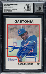 Signed 1987 Procards #1789 Sammy Sosa Beckett GEM MINT 10 - Pre-Rookie!