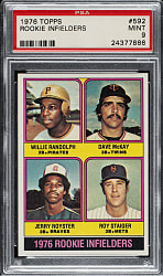 1976 Topps #592 Randolph/McKay/Royster/Staiger PSA MINT 9