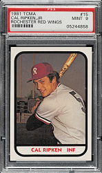 1981 TCMA Rochester Red Wings #15 Cal Ripken Jr. PSA MINT 9 - Pre-Rookie!