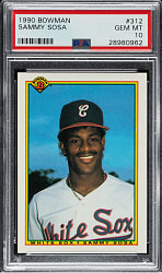 1990 Bowman #312 Sammy Sosa Rookie PSA GEM MINT 10