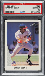1990 Leaf #220 Sammy Sosa Rookie PSA GEM MINT 10