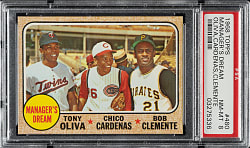 1968 Topps #480 Manager's Dream with Roberto Clemente PSA NM-MT 8