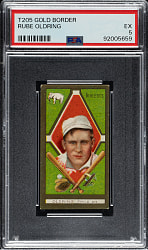1911 T205 Gold Border Rube Oldring PSA EX 5