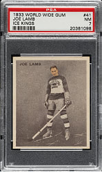 1933-1934 V357 World Wide Gum "Ice Kings" #41 Joe Lamb PSA NM 7