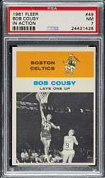 1961-1962 Fleer Basketball #49 Bob Cousy In Action PSA NM 7