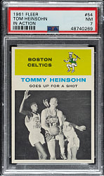1961-1962 Fleer Basketball #54 Tom Heinsohn In Action PSA NM 7