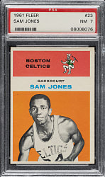 1961-1962 Fleer Basketball #23 Sam Jones Rookie PSA NM 7