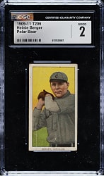 1909-1911 T206 White Border Heinie Berger CGC GOOD 2 - Polar Bear Back