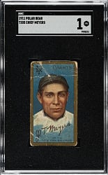 1911 T205 Gold Border Chief Meyers SGC POOR 1 - Polar Bear Back