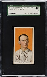 1909-1911 T206 White Border Fred Tenney SGC VG 40 - Sovereign 350 Back