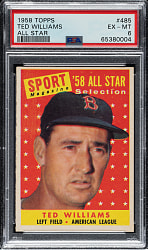 1958 Topps #485 Ted Williams All-Star PSA EX-MT 6