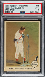 1959 Fleer Ted Williams #45 "1952 Farewell to Baseball?" PSA MINT 9
