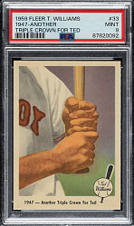 1959 Fleer Ted Williams #33 "Another Triple Crown for Ted" PSA MINT 9