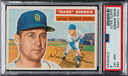 1956 Topps #84 Babe Birrer White Back PSA NM-MT 8