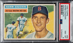 1956 Topps #89 Norm Zauchin White Back PSA NM-MT 8