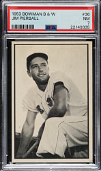 1953 Bowman Black & White #36 Jim Piersall PSA NM 7