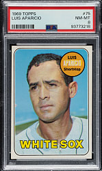 1969 Topps #75 Luis Aparicio PSA NM-MT 8