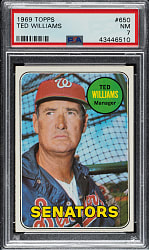 1969 Topps #650 Ted Williams PSA NM 7