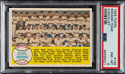 1958 Topps #158 Cleveland Indians Team PSA NM-MT 8