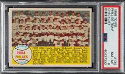 1958 Topps #134 Philadelphia Phillies Team PSA NM-MT 8
