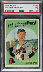 1959 Topps #480 Red Schoendienst PSA NM 7