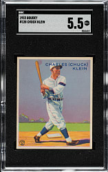 1933 R319 Goudey #128 Chuck Klein SGC SGC EX+ 5.5