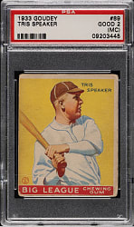 1933 R319 Goudey #89 Tris Speaker PSA GOOD 2 (MC)