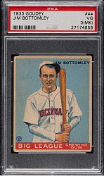 1933 R319 Goudey #44 Jim Bottomley PSA VG 3 (MK)