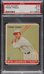 1933 R319 Goudey #49 Frank Frisch PSA VG+ 3.5
