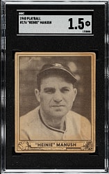 1940 R335 Play Ball #176 Heinie Manush SGC FAIR 1.5