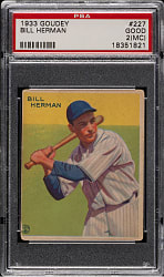 1933 R319 Goudey #227 Bill Herman PSA GOOD 2 (MC)