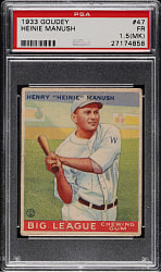 1933 R319 Goudey #47 Heinie Manush PSA FAIR 1.5 (MK)