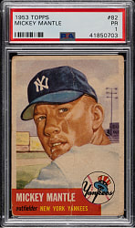 1953 Topps #82 Mickey Mantle PSA POOR 1