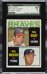 1964 Topps #541 Phil Niekro Rookie SGC EX 60
