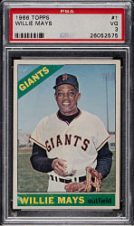 1966 Topps #1 Willie Mays PSA VG 3