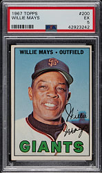 1967 Topps #200 Willie Mays PSA EX 5
