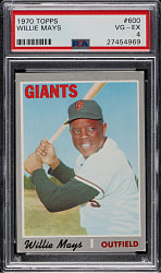 1970 Topps #600 Willie Mays PSA VG-EX 4