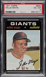 1971 Topps #600 Willie Mays PSA VG-EX 4