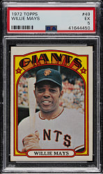 1972 Topps #49 Willie Mays PSA EX 5
