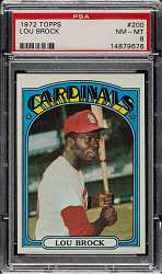 1972 Topps #200 Lou Brock PSA NM-MT 8