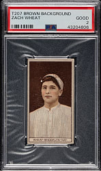 1912 T207 Brown Background Zack Wheat PSA GOOD 2