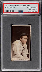 1912 T207 Brown Background Joe Tinker PSA Authentic
