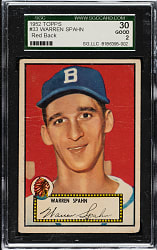 1952 Topps #33 Warren Spahn SGC GOOD 30