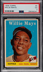 1958 Topps #5 Willie Mays PSA VG 3