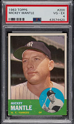 1963 Topps #200 Mickey Mantle PSA VG-EX 4