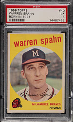 1959 Topps #40 Warren Spahn PSA EX 5