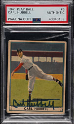Signed 1941 R336 Play Ball #6 Carl Hubbell - PSA/DNA