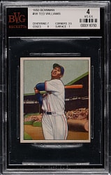 1950 Bowman #98 Ted Williams BVG VG-EX 4